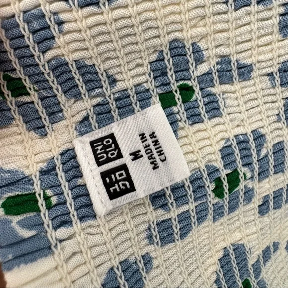 Uniqlo feminine cottagecore Blue Floral Midi camisole slip Dress - Picture 5 of 7